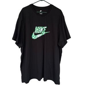 Nike Shirt Mens 4XL Black The Nike Tee Green Swoosh Graphic Cotton Short Sleeve